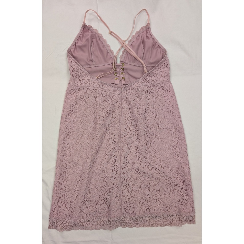 Victoria's Secret Pink Lace Lace-Up Slip Dress Nightgown L NWT - Picture 8 of 10